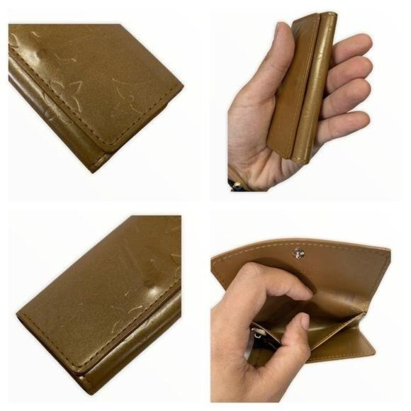 Authentic Louis Vuitton Wallet Keychain Vernis Gold LV Vintage - Picture 2 of 10